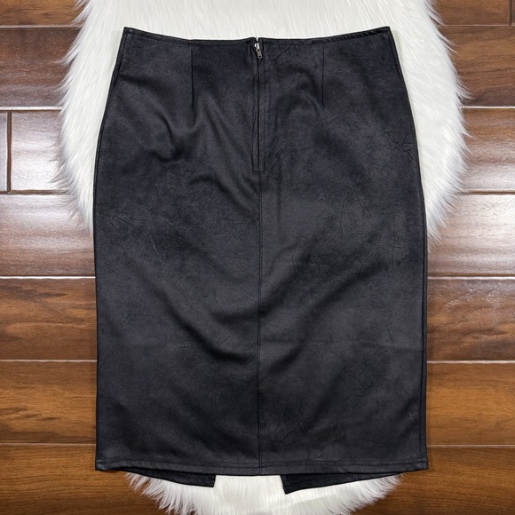 Free‎ People Women's Size Large Black Vegan Faux Leather Whitney Pencil Skirt - Picture 6 of 8